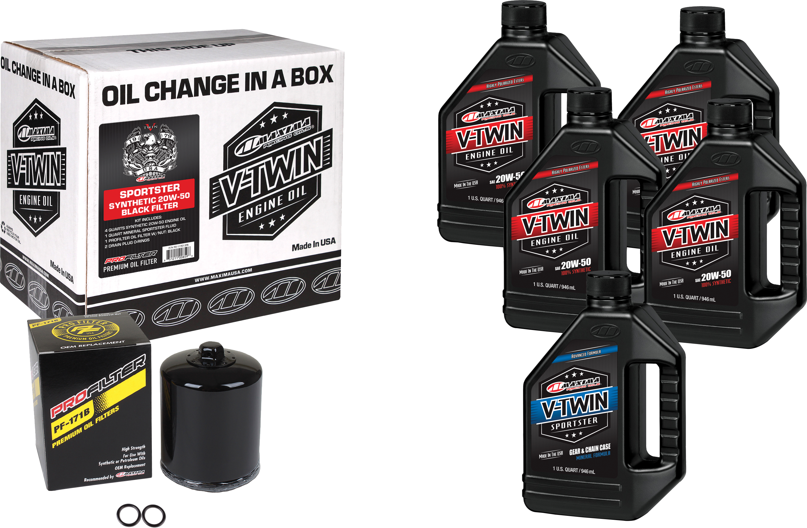 Photo of V-TWIN SYN OIL CHANGE KIT XL BLACK FILER by MAXIMA - Premium Tools for UTVs / Side by Sides