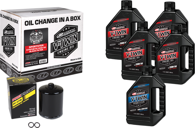 Photo of V-TWIN SYN OIL CHANGE KIT XL BLACK FILER by MAXIMA - Premium Tools for UTVs / Side by Sides