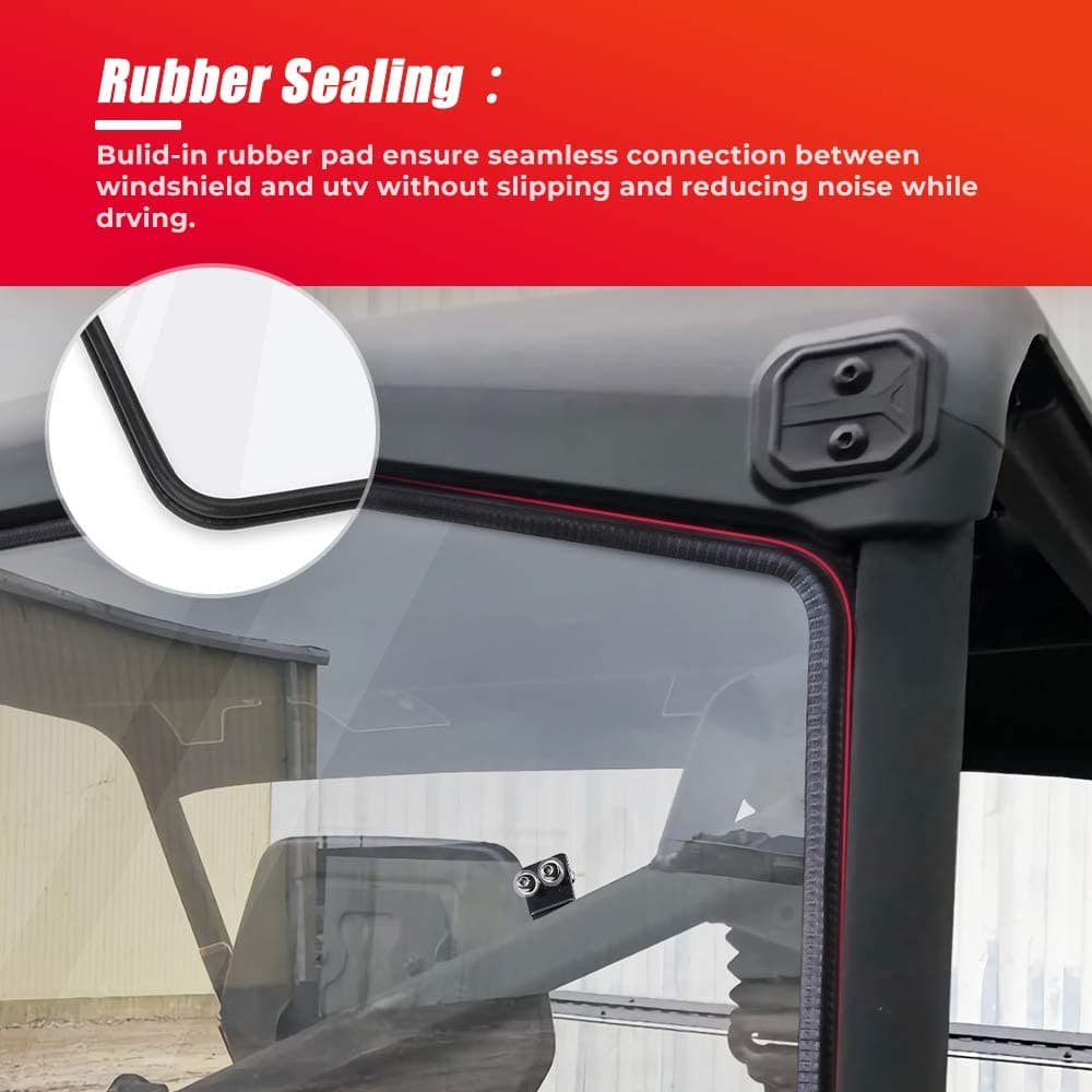 Photo of Rear Windshield for Can Am Defender HD 5/8/ 10/ MAX by Kemimoto - Premium for UTVs / Side by Sides