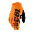 100% Brisker Cold Weather Riding Gloves - Fluorescent Orange/Black, Large