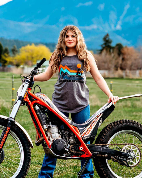 Photo of Dirt Bike Adventure Rocker Tank by OFF-ROAD VIXENS CLOTHING CO. - Premium Ladies Tanks for UTVs / Side by Sides