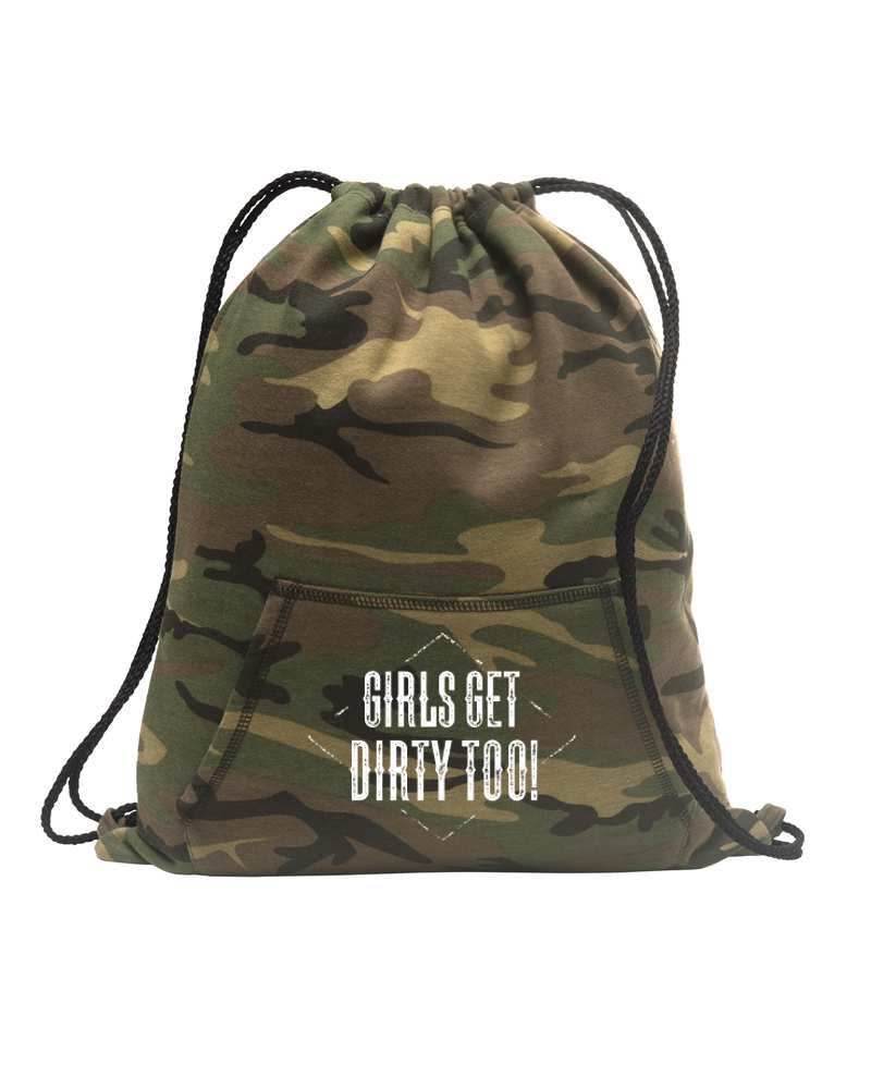 Photo of Dirt Roads Fleece Cinch Bag - Camo by OFF-ROAD VIXENS CLOTHING CO. - Premium Accessories for UTVs / Side by Sides