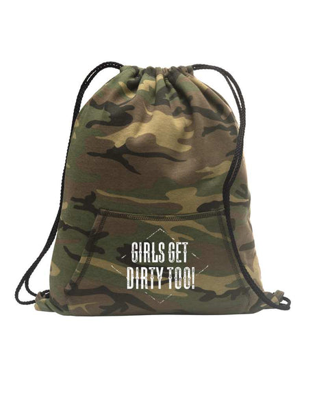 Photo of Dirt Roads Fleece Cinch Bag - Camo by OFF-ROAD VIXENS CLOTHING CO. - Premium Accessories for UTVs / Side by Sides