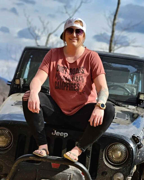 Photo of Dirt Roads Unisex Tee by OFF-ROAD VIXENS CLOTHING CO. - Premium Ladies Tees for UTVs / Side by Sides