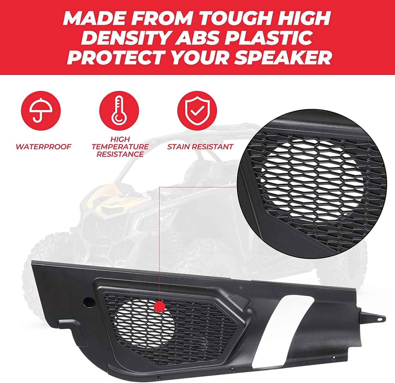Photo of Kemimoto Door Speaker Pods for Can Am Maverick X3 / X3 Max by Kemimoto - Premium for UTVs / Side by Sides