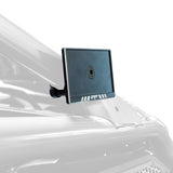 DRT California registration sticker holder installed on a UTV cage tube, showing its mounting position and front plate.