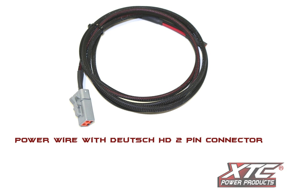 XTC 6' Power Cable with Heavy Duty Deutsch 2 Pin Connector on one end