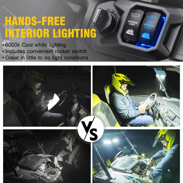 Photo of D2D 13" Lighted Rearview Mirror by Dunes 2 Dezert SXS - Premium Dome Lights for UTVs / Side by Sides