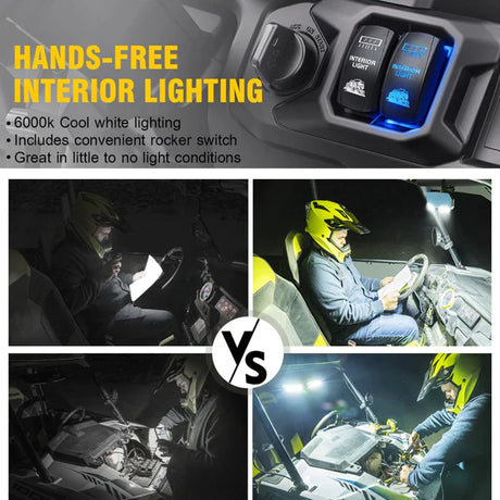 Photo of D2D 13" Lighted Rearview Mirror by Dunes 2 Dezert SXS - Premium Dome Lights for UTVs / Side by Sides