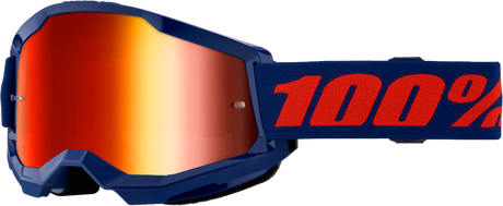 100% Strata 2 Goggles - Navy Mirror Red Lens