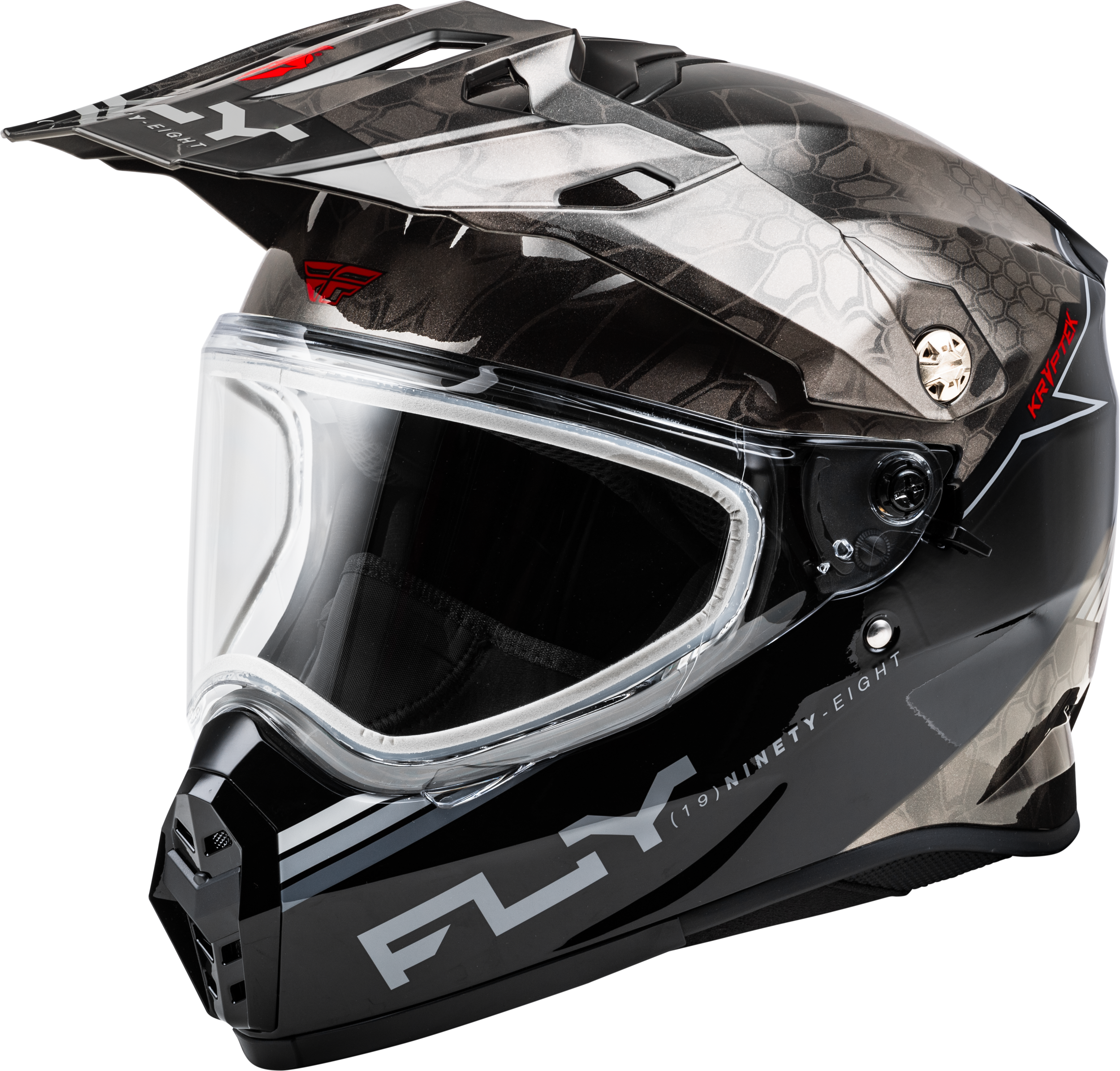 Photo of TREKKER CW CONCEAL HELMET DUAL SHLD BLACK/GREY/WHITE SM by FLY RACING - Premium Helmets for UTVs / Side by Sides