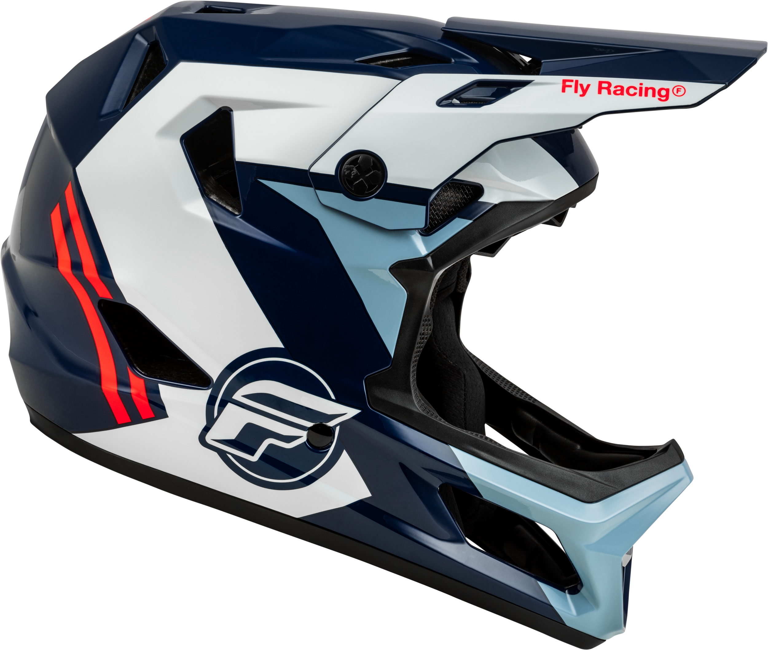 Photo of RAYCE BICYCLE HELMET RED/WHITE/BLUE SM by FLY RACING - Premium Helmets for UTVs / Side by Sides