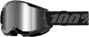 100% Strata 2 Junior Goggles - Black Mirror Silver Lens