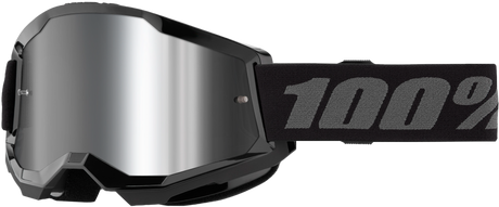 100% Strata 2 Junior Goggles - Black Mirror Silver Lens