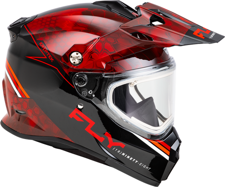 Photo of TREKKER CW CONCEAL HELMET ELEC SHLD RED/BLACK SM by FLY RACING - Premium Helmets for UTVs / Side by Sides
