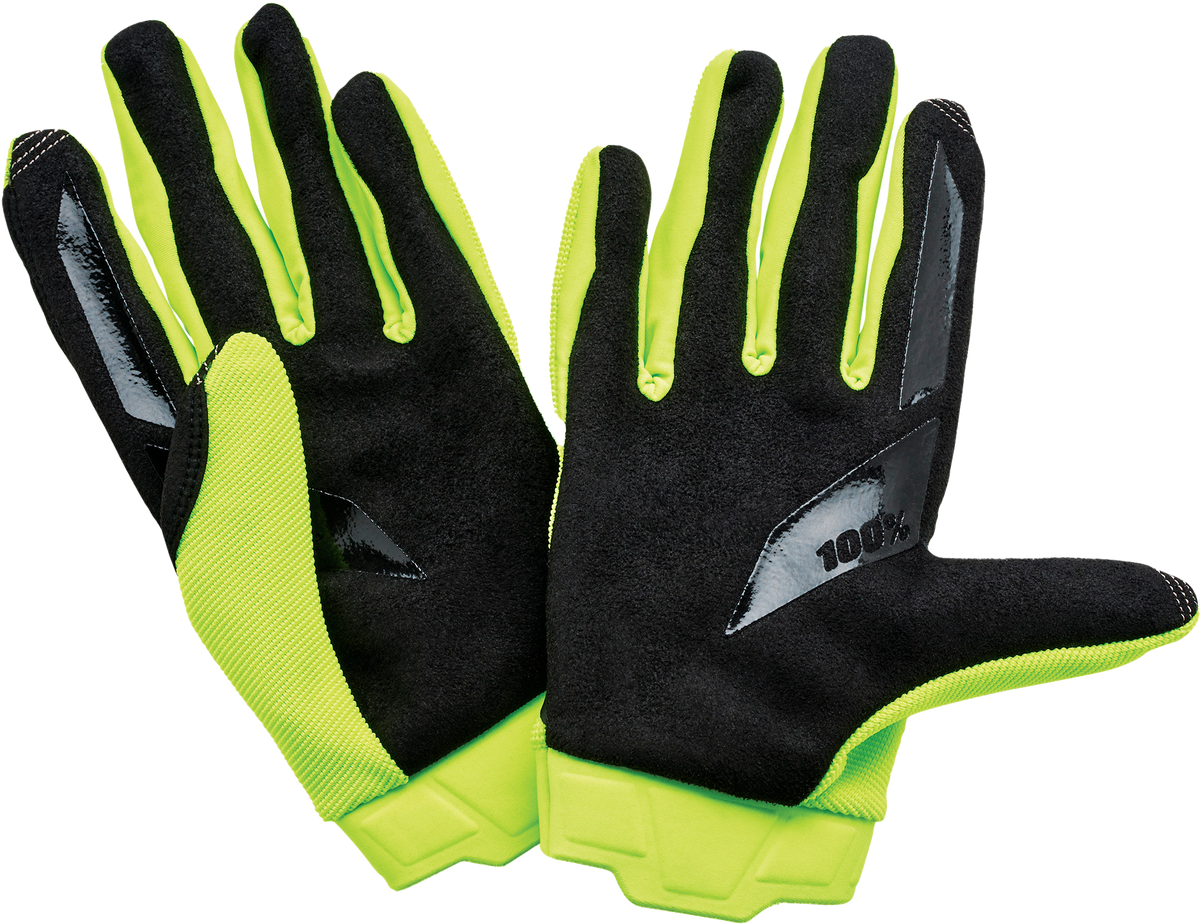 100% Ridecamp Riding Gloves - Fluorescent Yellow, XL