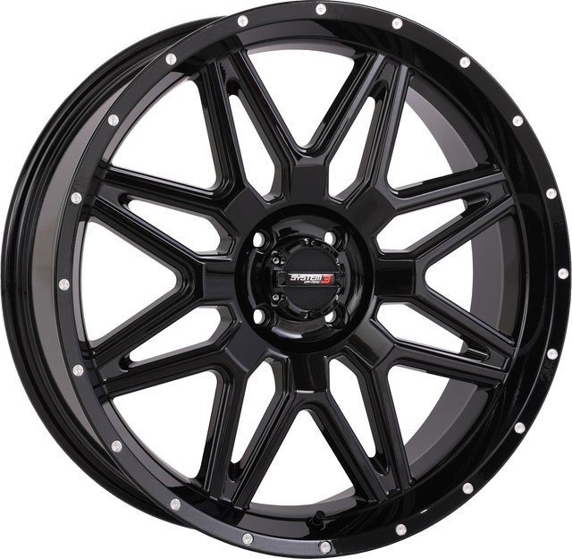 Photo of ST7 WHEEL 20X7 4+3 (+10MM) 4/110 GLOSS BLACK by SYSTEM 3 - Premium Wheels for UTVs / Side by Sides