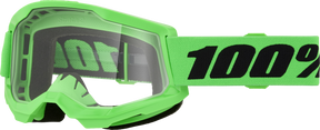 100% Strata 2 Goggles - Neon Green Clear Lens