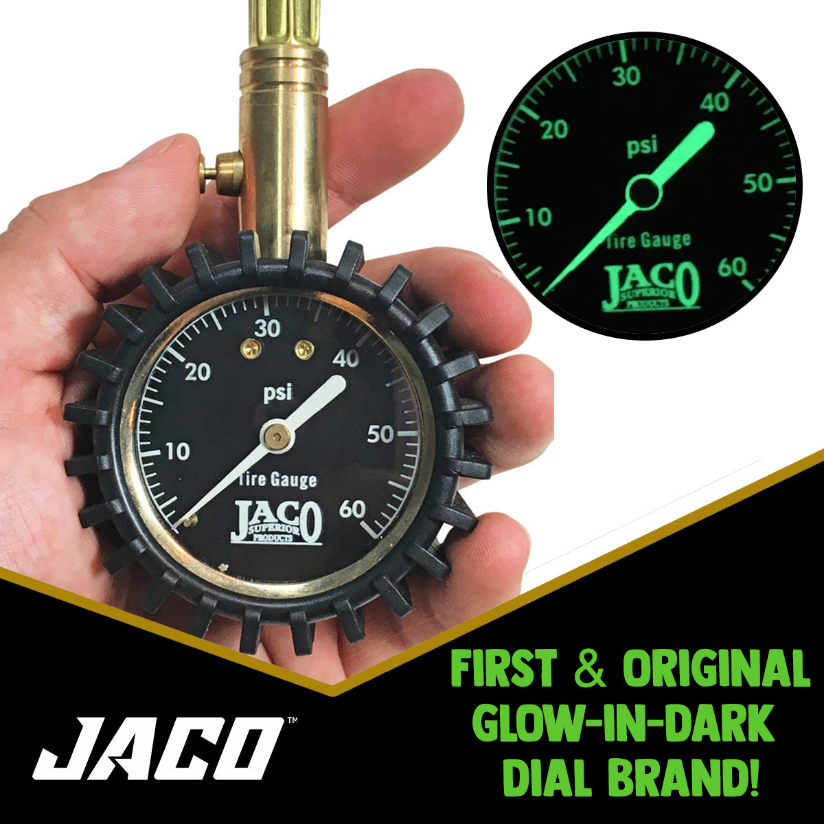 Photo of ElitePro™ Tire Pressure Gauge - 60 PSI by JACO - Premium Tire Pressure Gauge for UTVs / Side by Sides