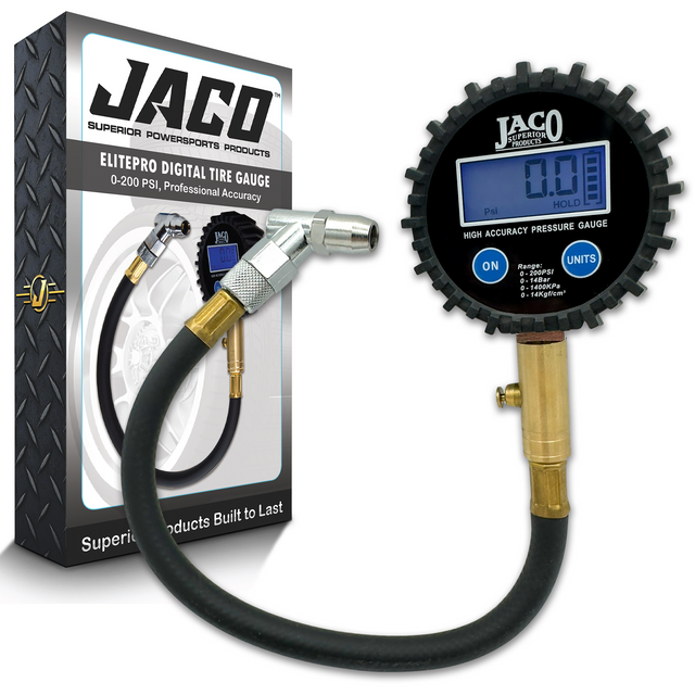 Photo of ElitePro™ Digital Tire Pressure Gauge - Professional Accuracy - 200 PSI by JACO - Premium Tire Pressure Gauge for UTVs / Side by Sides