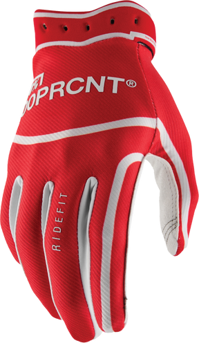 100% Ridefit Riding Gloves - Red, Large