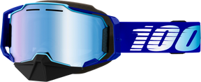 100% Armega Snowmobile Goggles - Blue Yellow Lens