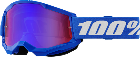 100% Strata 2 Junior Goggles - Blue Mirror Red/Blue Lens