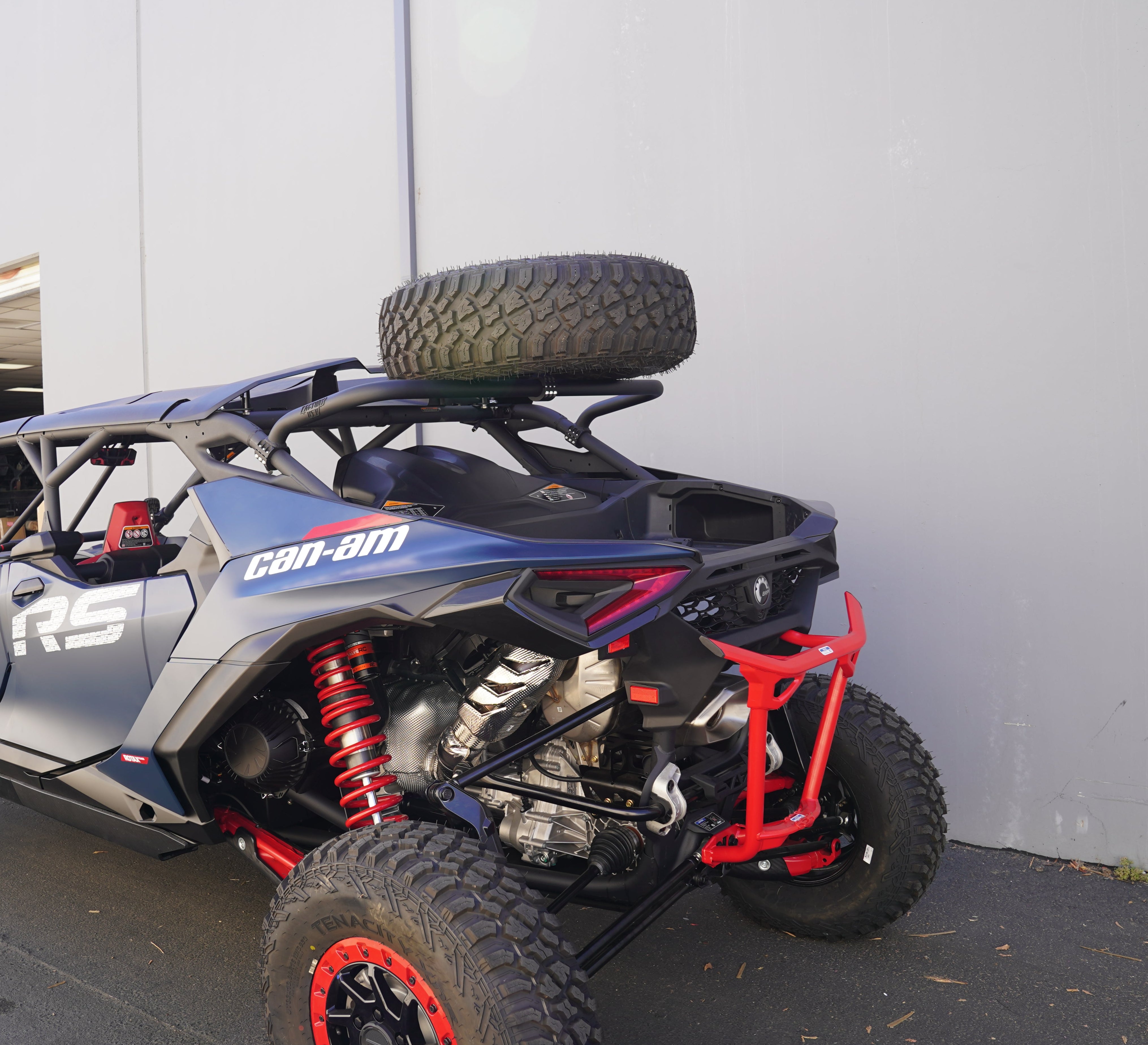Photo of Can-Am Maverick R Max Mid-Height Dual Clamp Spare Tire Mount by Factory UTV - Premium Spare Tire Mounts for UTVs / Side by Sides