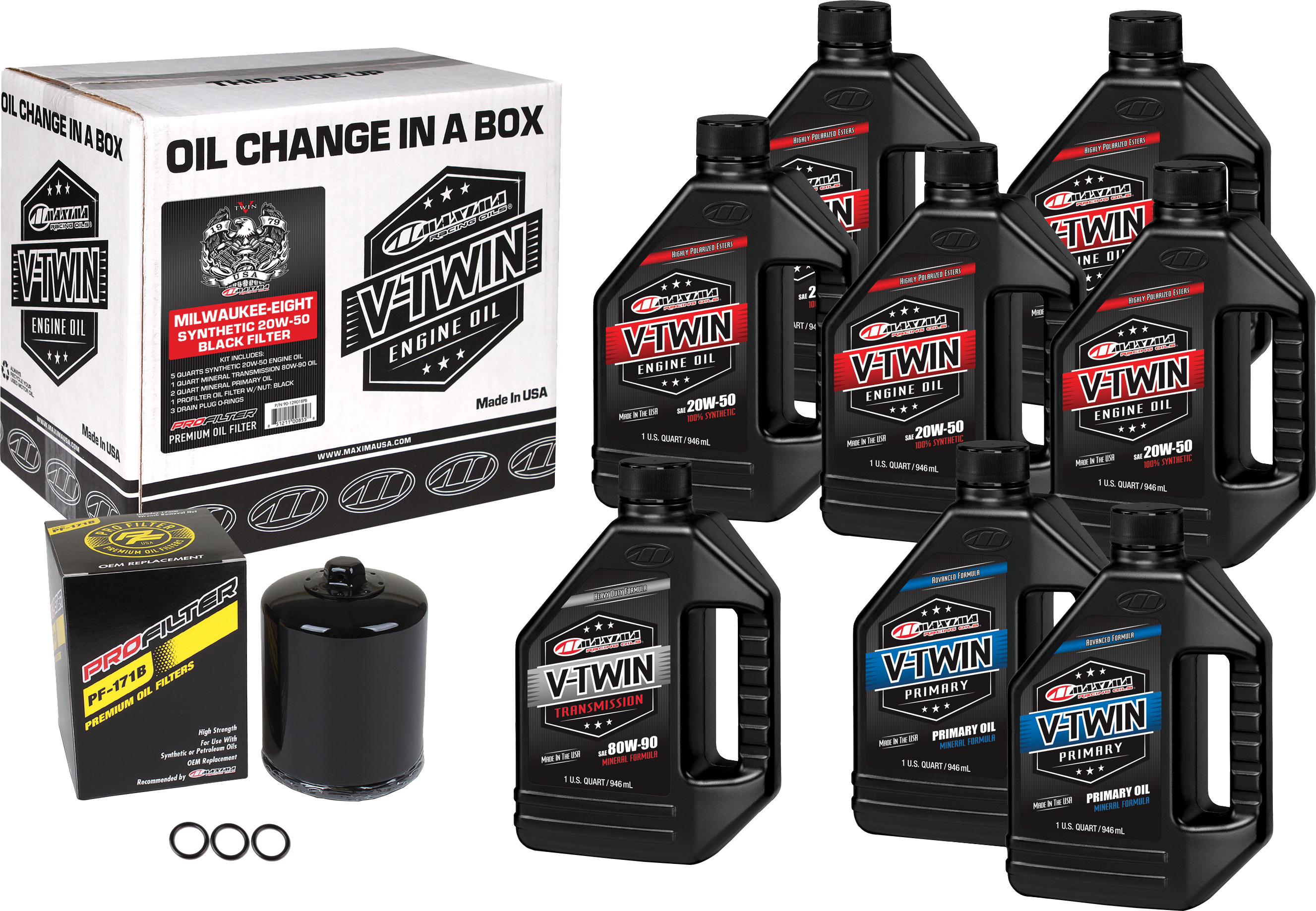 Photo of V-TWIN SYN OIL CHANGE KIT M8 BLACK FILER by MAXIMA - Premium Tools for UTVs / Side by Sides