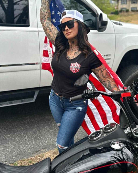 Photo of Fire it Up Ladies V Neck Tee by OFF-ROAD VIXENS CLOTHING CO. - Premium Ladies Tees for UTVs / Side by Sides
