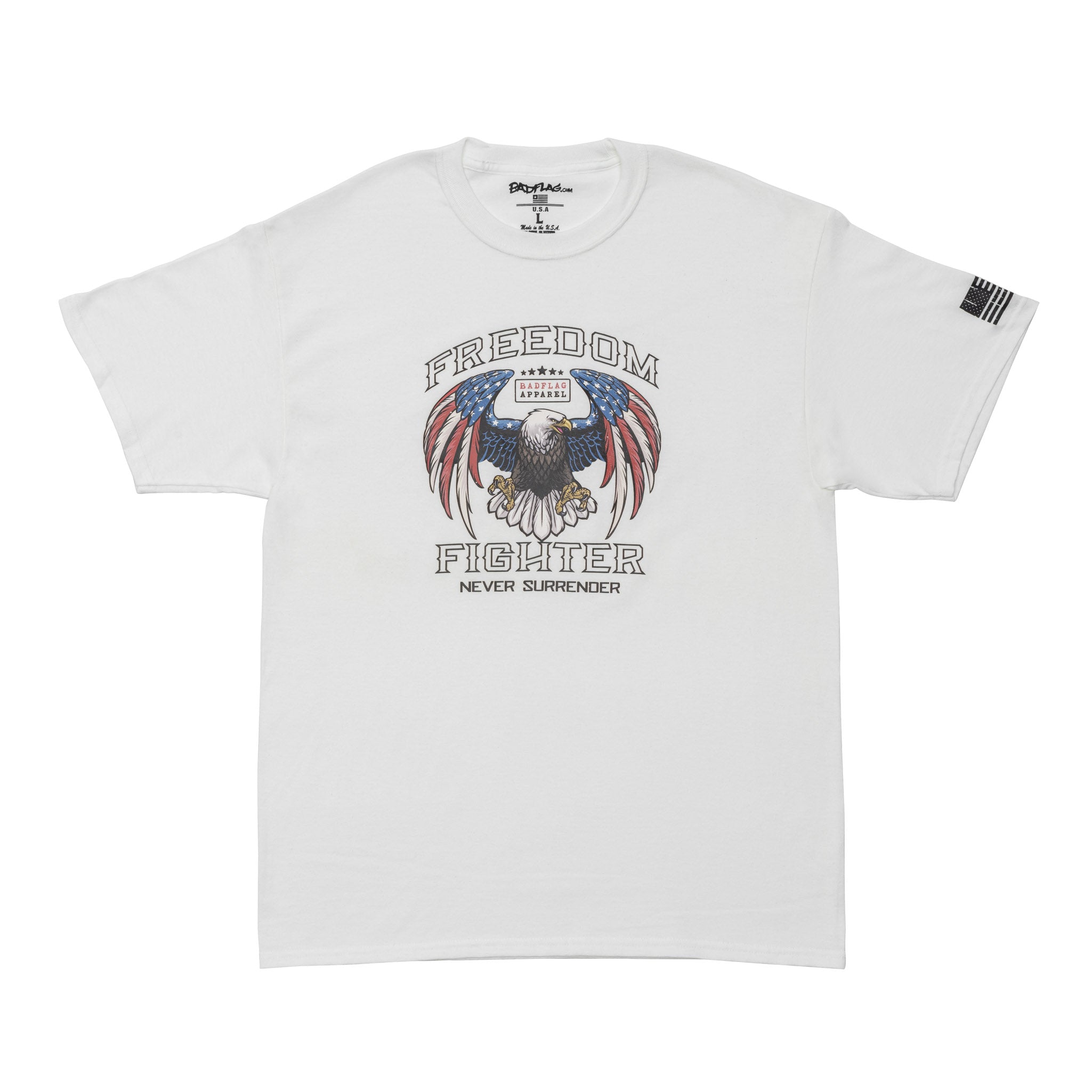 Photo of Freedom Fighter Graphic Tee-white by Bad Flag Store - Premium Apparel & Accessories for UTVs / Side by Sides