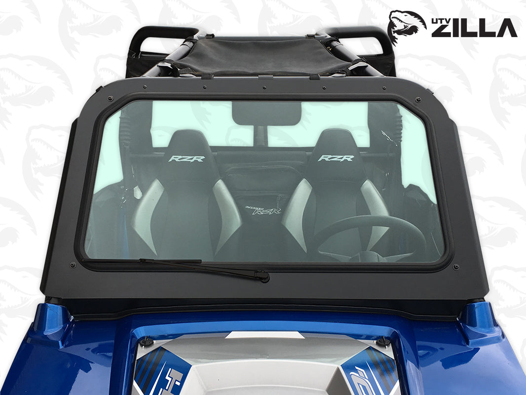 Photo of Black RZR 570, 800, XP900 Full Glass Windshield with Wiper by UTVZILLA - Premium for UTVs / Side by Sides