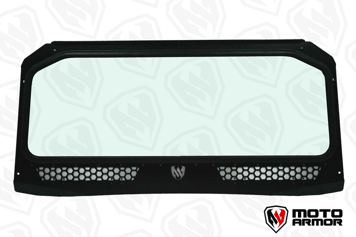 Photo of Vented Full Glass Windshield for Polaris General Black by Moto Armor - Premium for UTVs / Side by Sides