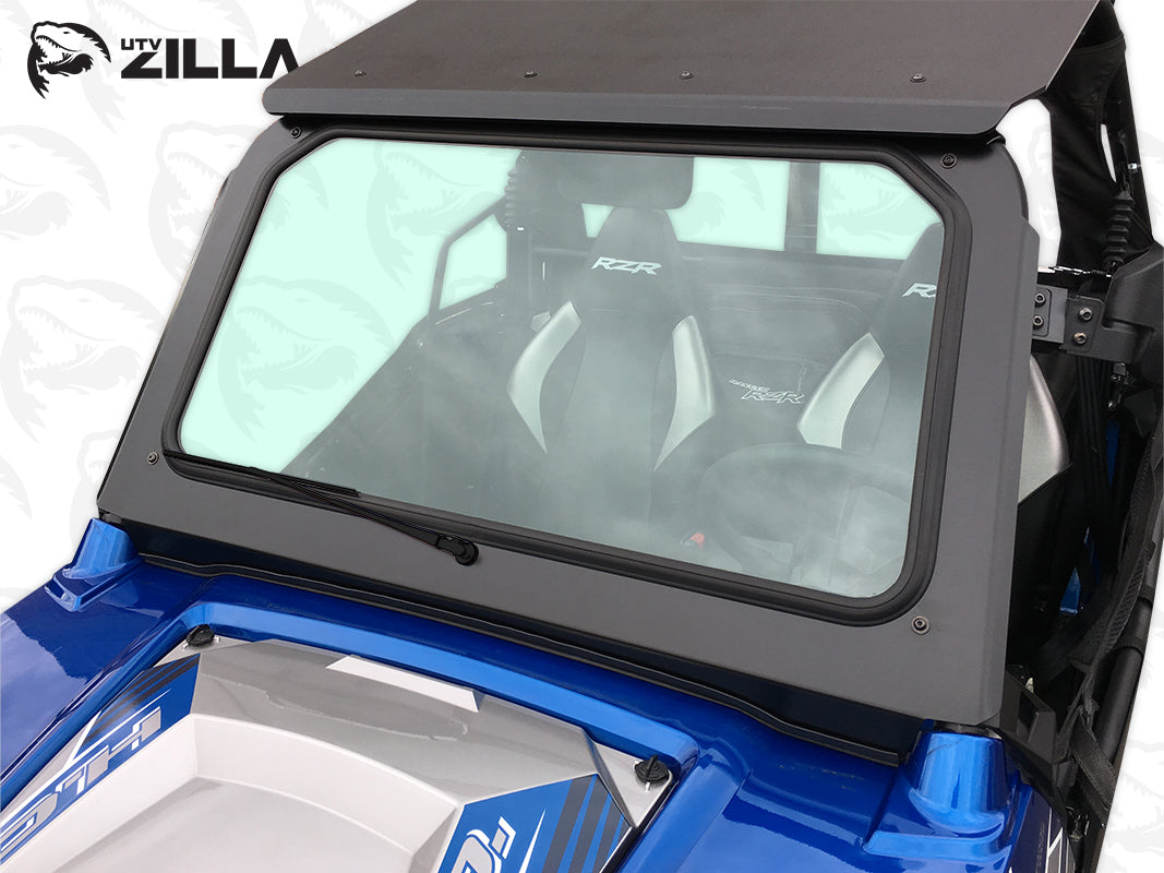 Photo of Black RZR 570, 800, XP900 Full Glass Windshield with Wiper by UTVZILLA - Premium for UTVs / Side by Sides