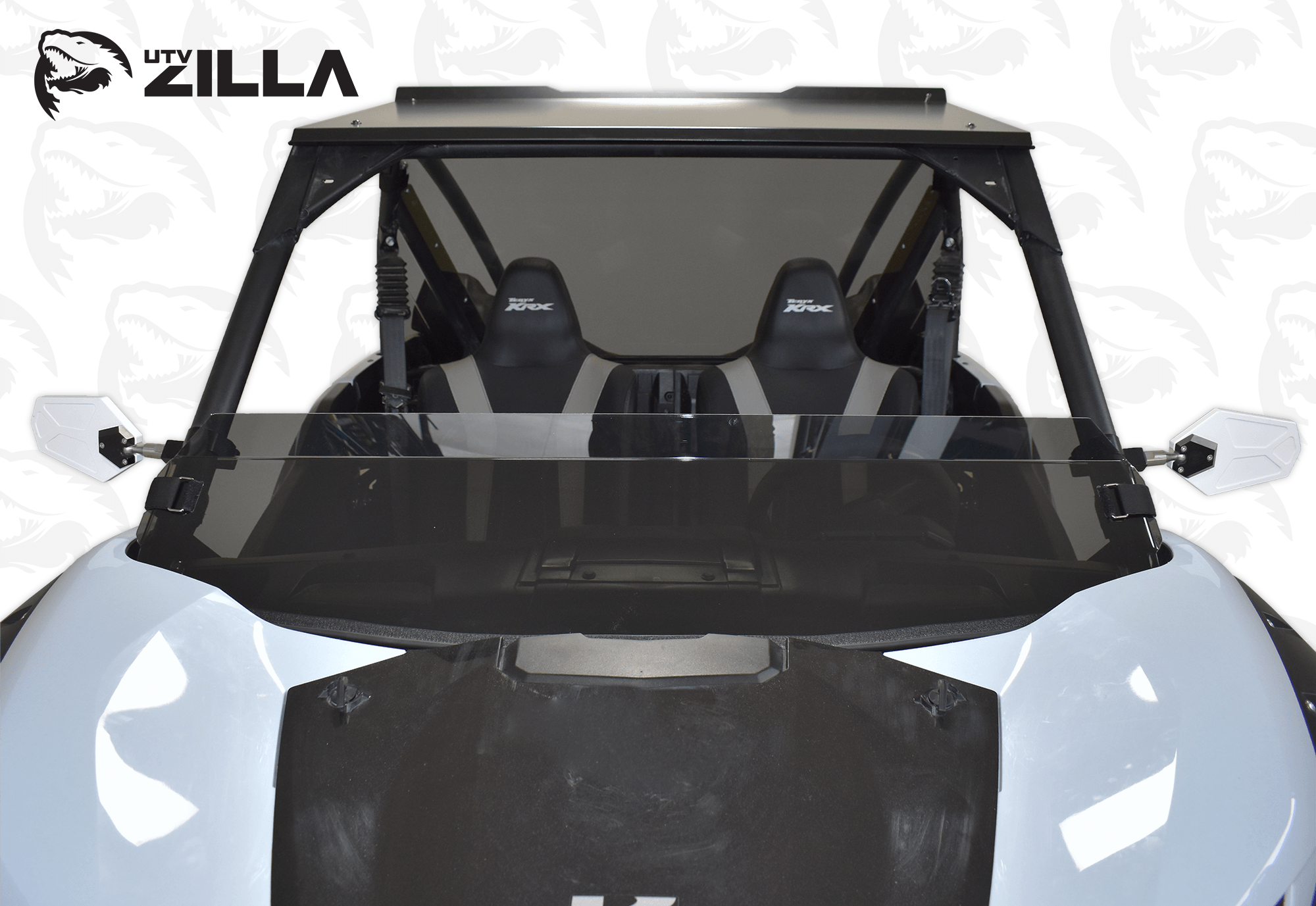 Photo of Polycarbonate TINTED Half Windshield with quick straps for KRX by UTVZILLA - Premium for UTVs / Side by Sides