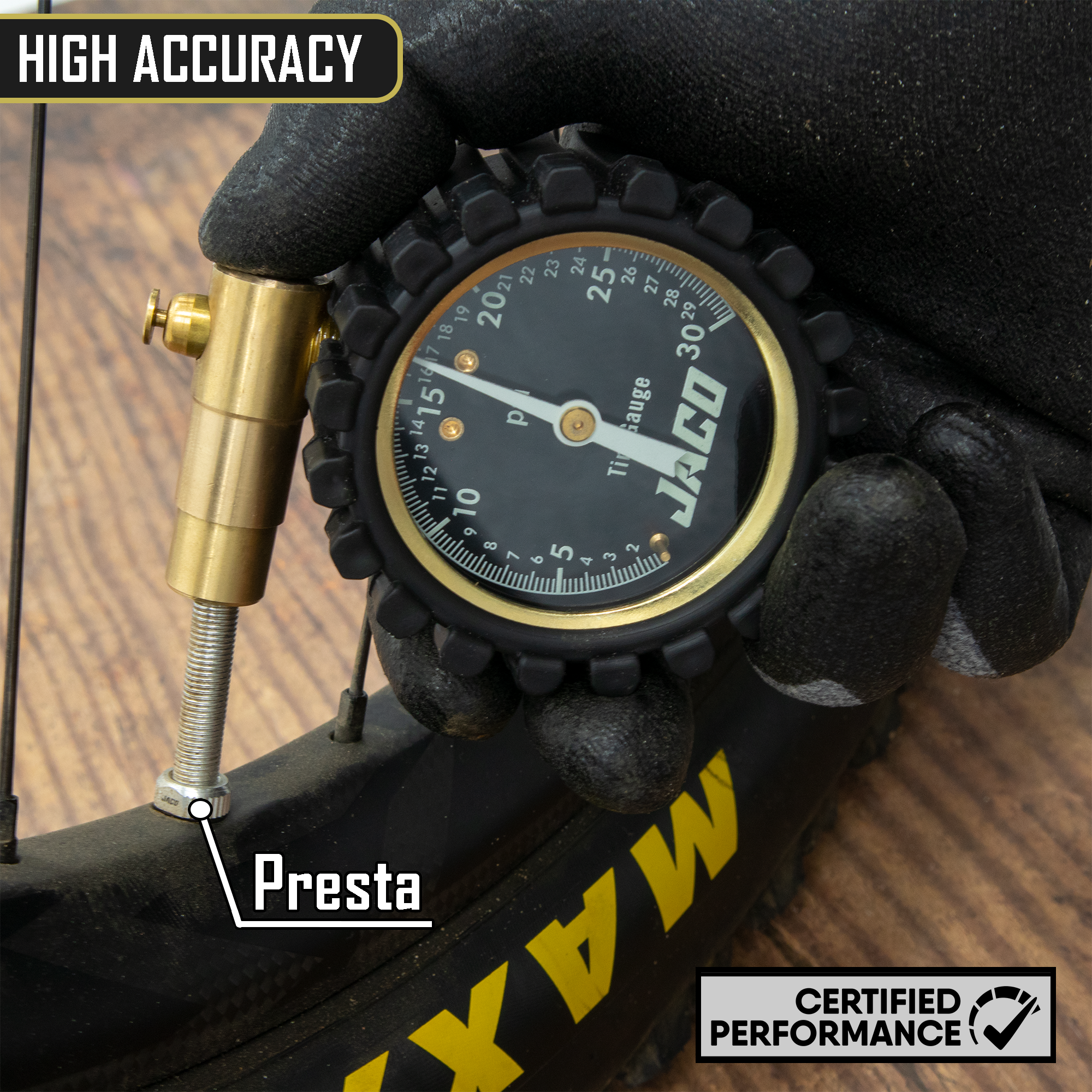 Photo of FTX-30 Low Pressure Presta Tire Gauge for Bikes (Max 30 PSI) | Fat Tire Bike Series by JACO - Premium Tire Accessories for UTVs / Side by Sides