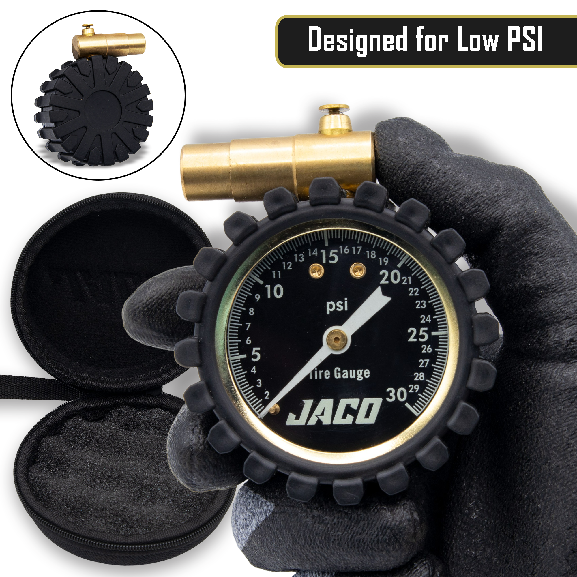 Photo of FTX-30 Low Pressure Presta Tire Gauge for Bikes (Max 30 PSI) | Fat Tire Bike Series by JACO - Premium Tire Accessories for UTVs / Side by Sides