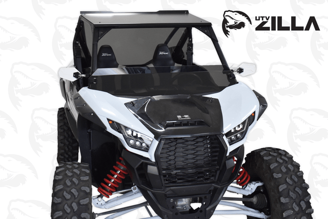Photo of Polycarbonate TINTED Half Windshield with quick straps for KRX by UTVZILLA - Premium for UTVs / Side by Sides