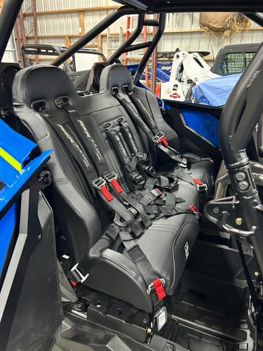 Photo of RZR 4 PRO (Turbo R, Pro R, Pro) Rear Bench Seat W Harnesses (2020-2024) by UTV Mountain Accessories - Premium Seats & Accessories for UTVs / Side by Sides