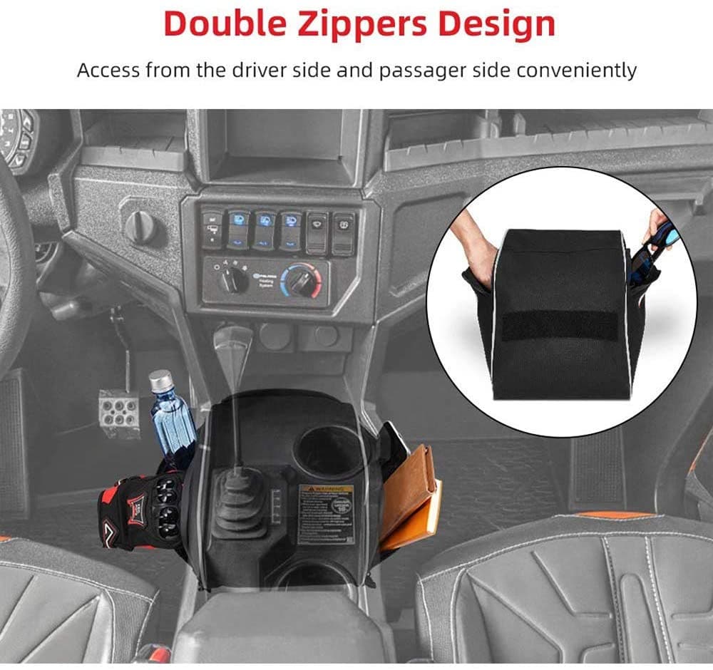 Photo of UTV Center Seats Storage Bag for Polaris General 2016-2024 by Kemimoto - Premium for UTVs / Side by Sides