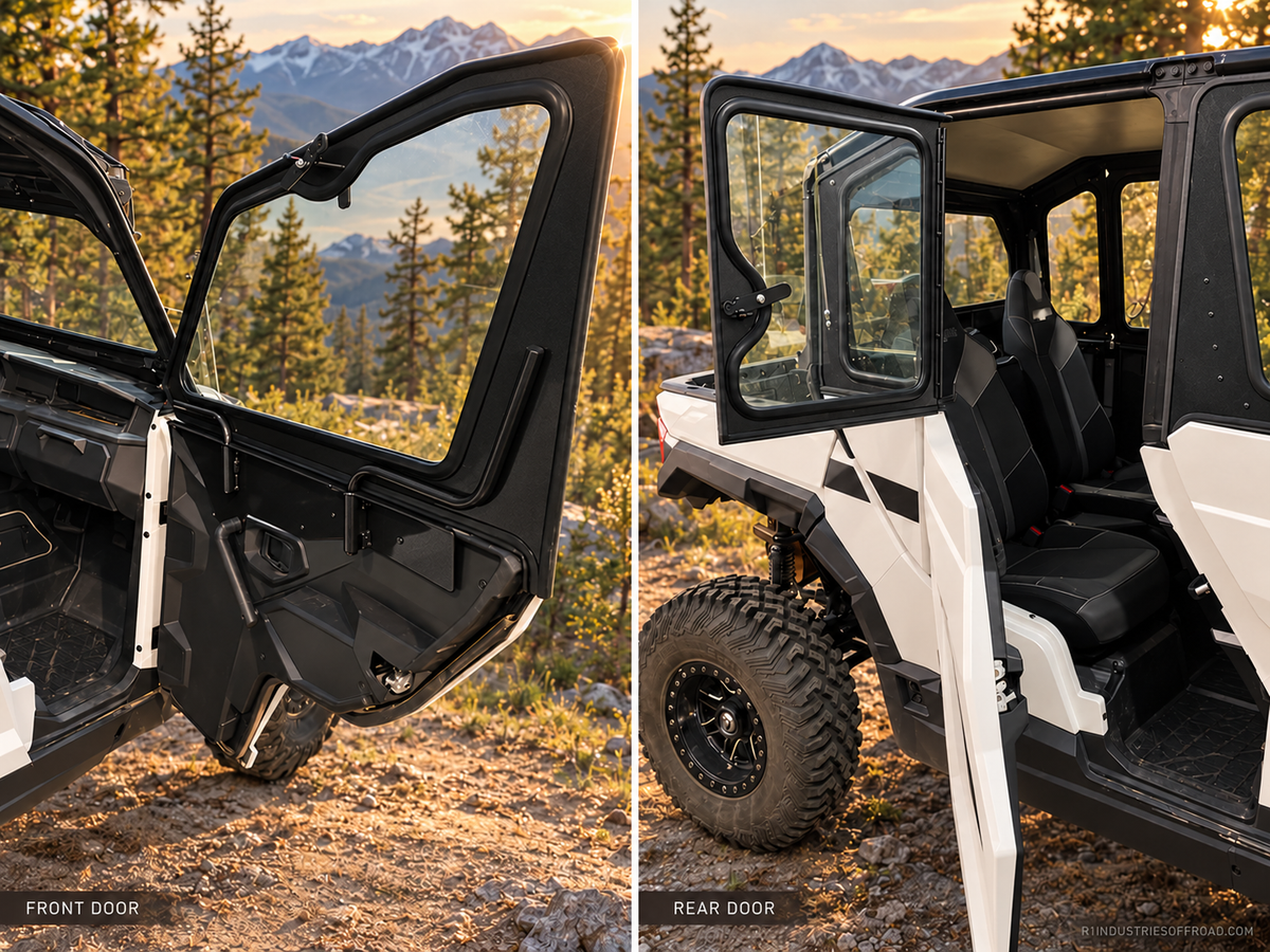 Vault front and rear door access in black; edited finish and scenery