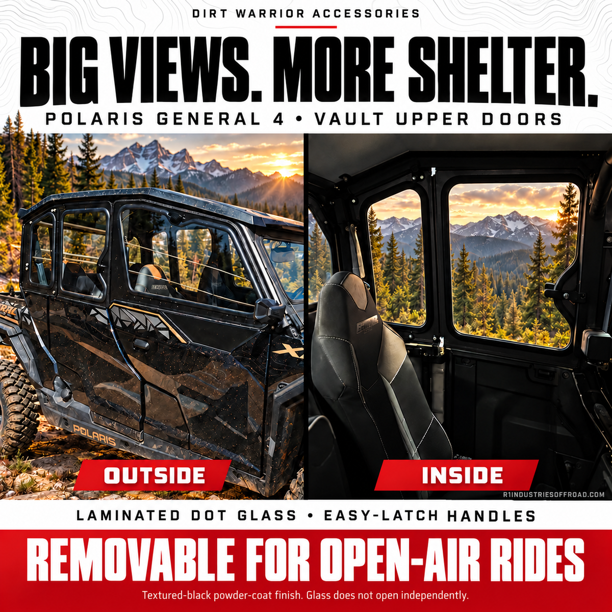 Vault black enclosure exterior and interior views