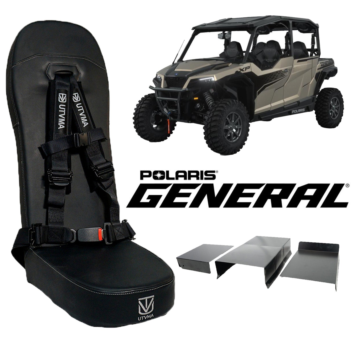 Photo of General 4 Rear Bump Seat w Console Delete Kit (2016-2025) by UTV Mountain Accessories - Premium Bump Seats for UTVs / Side by Sides
