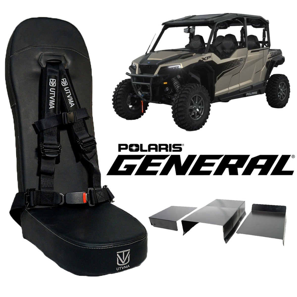 Photo of General 4 Rear Bump Seat w Console Delete Kit (2016-2025) by UTV Mountain Accessories - Premium Bump Seats for UTVs / Side by Sides