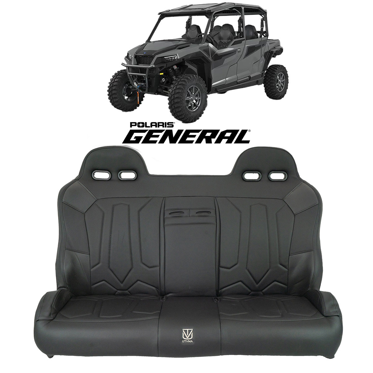 Photo of General 1000 Rear Bench Seat W Harnesses (2017-2025) by UTV Mountain Accessories - Premium Bench Seat for UTVs / Side by Sides