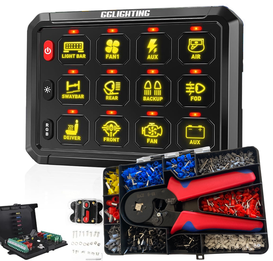 Photo of 12-Gang Switch Panel With RGB And Remote Control Bluetooth App by GGLighting - Premium for UTVs / Side by Sides