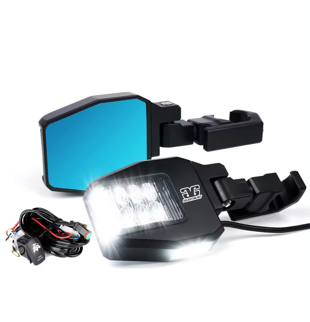 Photo of Off Road Side Mirror With Sidewinder LED Pod Lights by GGLighting - Premium for UTVs / Side by Sides