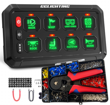 Photo of 8-Gang Switch Panel With RGB And Remote Control Bluetooth App by GGLighting - Premium for UTVs / Side by Sides