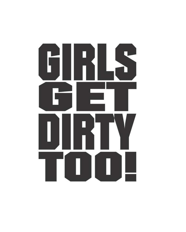 Photo of Girls Get Dirty Too! 3.0 4" x 3" by OFF-ROAD VIXENS CLOTHING CO. - Premium Decals for UTVs / Side by Sides