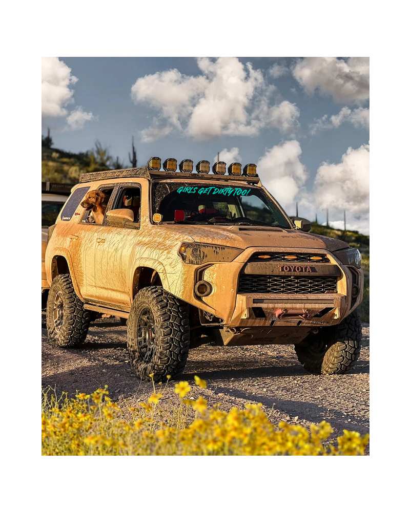 Photo of Girls Get Dirty Too! 4.0 Decal 4" x 35" by OFF-ROAD VIXENS CLOTHING CO. - Premium Apparel & Accessories for UTVs / Side by Sides